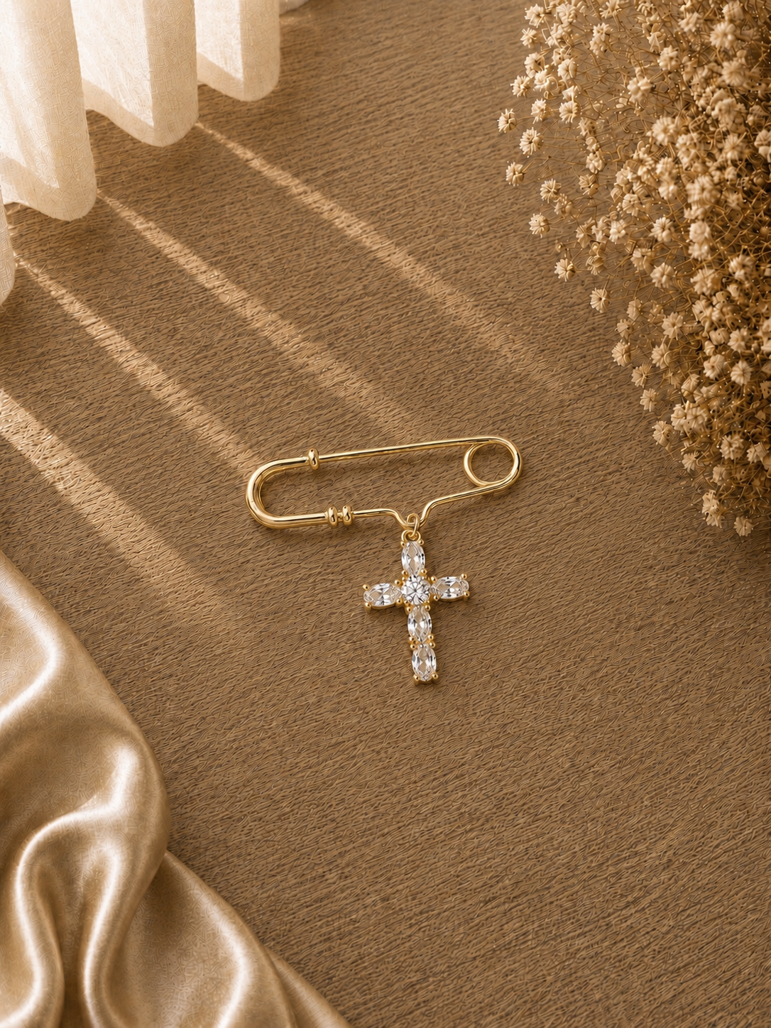 Gold CrossChristening Pin I Baptism Keepsake I Baby Gift I Christening Outfit Accessory I Baptism Gift I Newborn Keepsake