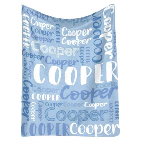 Personalised Blankets - Light Blue - Cooper
