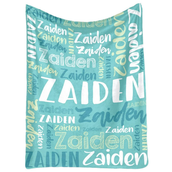 Personalised Blankets - Light Green - Zaiden