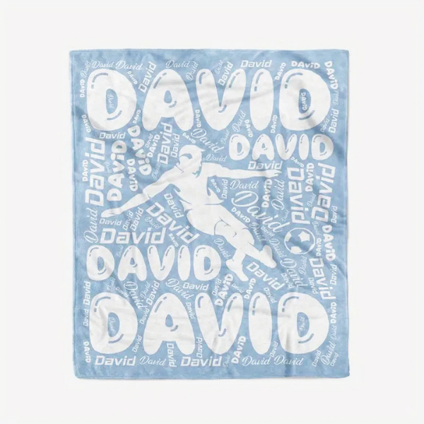 Personalized Soccer-Themed Blanket – The Ultimate Gift for Young Fans!