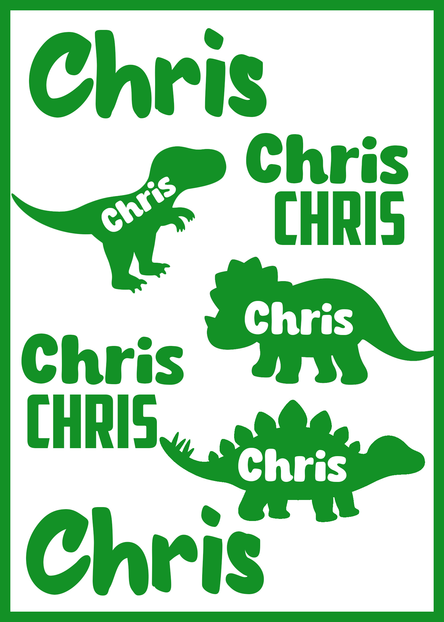 Dinosaur Decal A4 Sheet